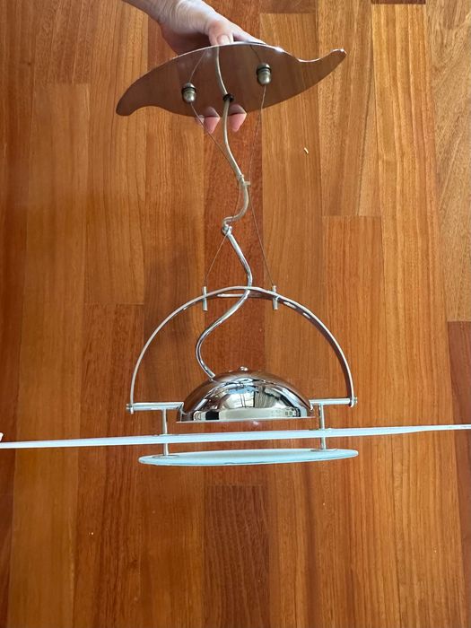 Włoska lampa wisząca ART.6333/1 - Vintage 2000, chrom / lustrzany połysk, STAN Bardzo dobry