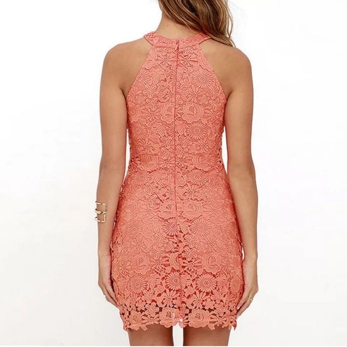 Vestido renda coral - NOVO