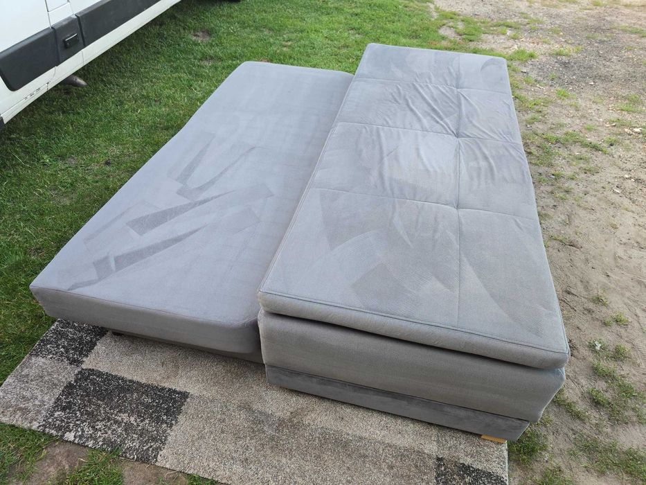 Sofa z funkcją spania i pojemnikiem na pościel