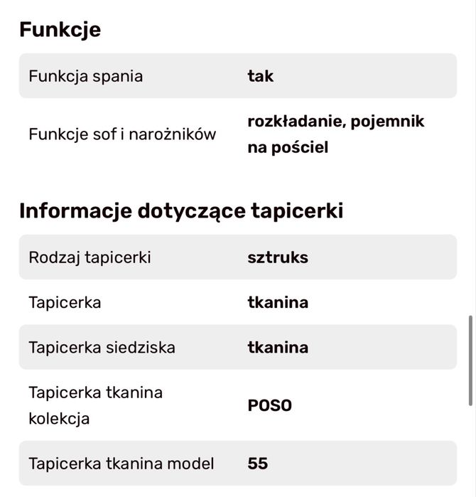 NESSO Narożnik sztruksowy rozkładany musztardowy, lewy.
