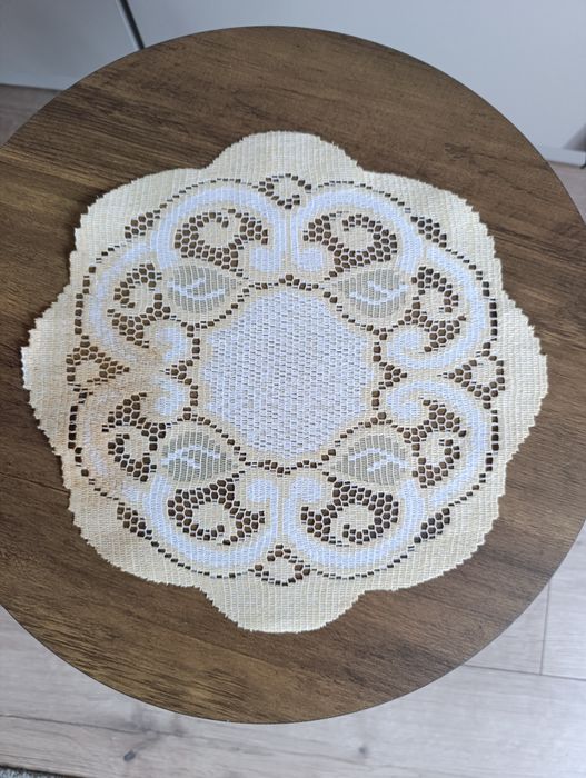 Serwetka 30 cm biało pomarańczowa