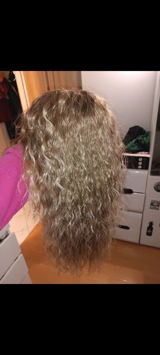 Peruka długie blond loki