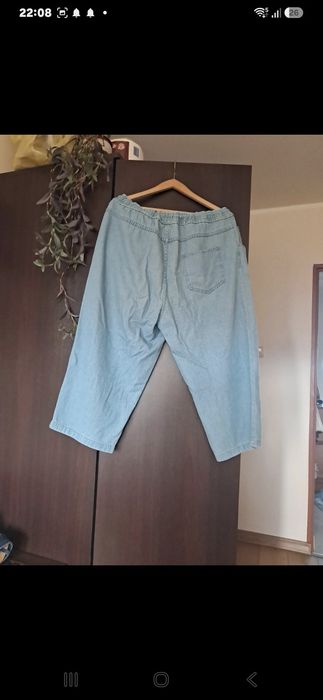 Bermudy damskie od 100cm pas guma dzins bawełna