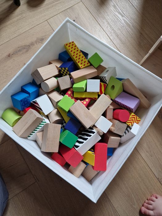 Drewniane klocki Eichhorn + pociag