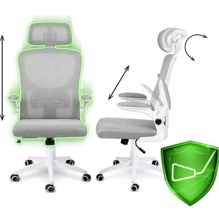 NOWY Fotel Biurowy Obrotowy Ergonomiczny Krzesło Obrotowe Mikrosiatka