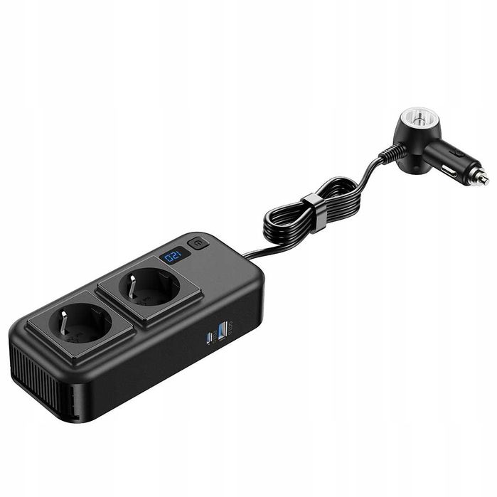 Przetwornica 12V 24V na 230V 200W Samochodowa TIR Laptop USB-C