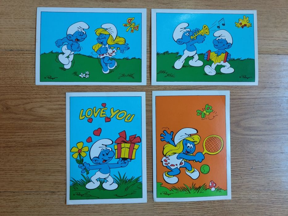 Stare Pocztówki Widokówki Smerfy Smurfy PRL Vintage KAW 1988r