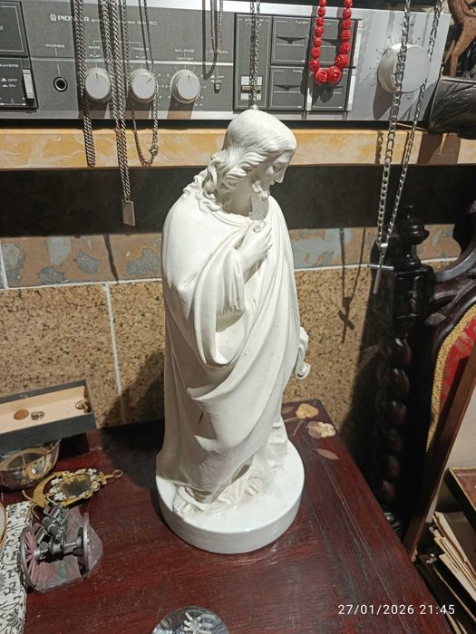 Cristo Le Nova Bossano Porcelana séc XVIII Itália 39 cm