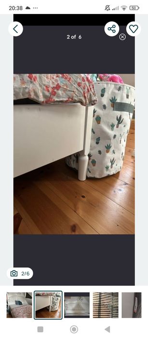 Łóżko Ikea drewniane 160x200cm + stelaż i materac Hovag