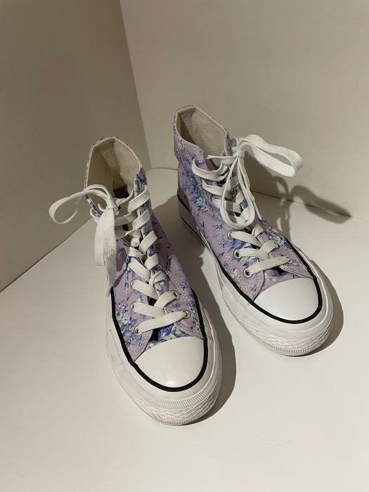 trampki wysokie fioletowe w kwiaty Vty r. 38, dl wkładki ok 23,5 cm