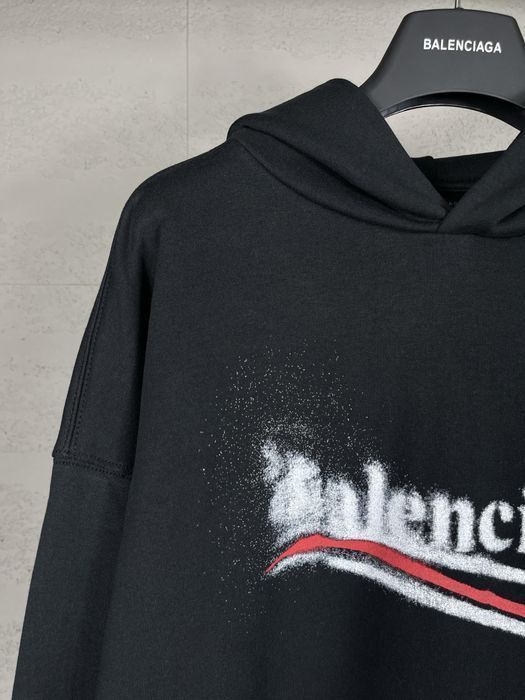 Худи BALENCIAGA черное оверсайз унисекс мужское оригинал с капюшоном