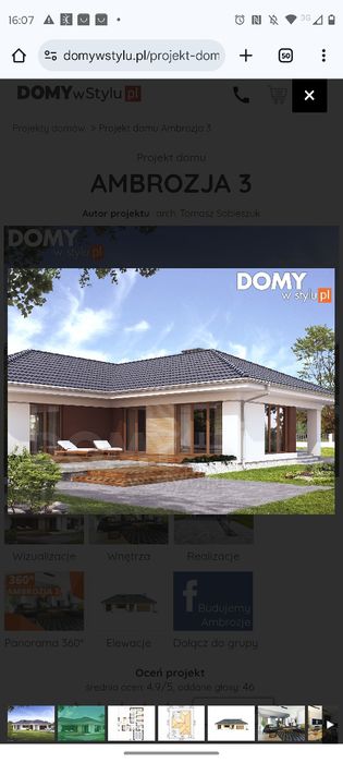 Sprzedam projekt domu parterowego- Ambrozja 3