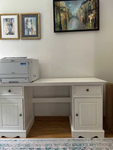 Biurko  w stylu prowansalskim sosnowe Belluno Elegante biały