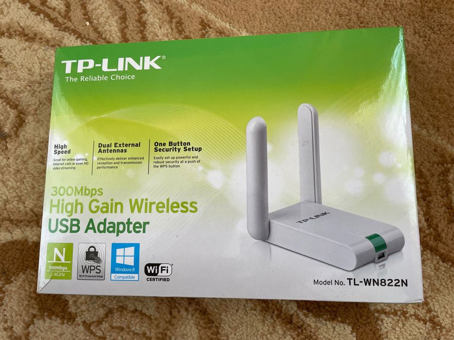 Wifi адаптер приймач посилювач сигналу вайфай до ПК TP-Link TL-WN822N