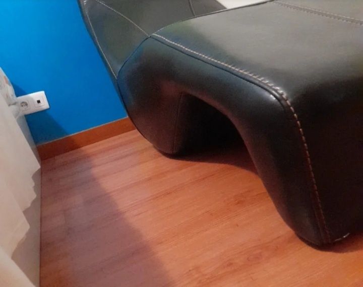 Chaise longue de couro verdadeiro