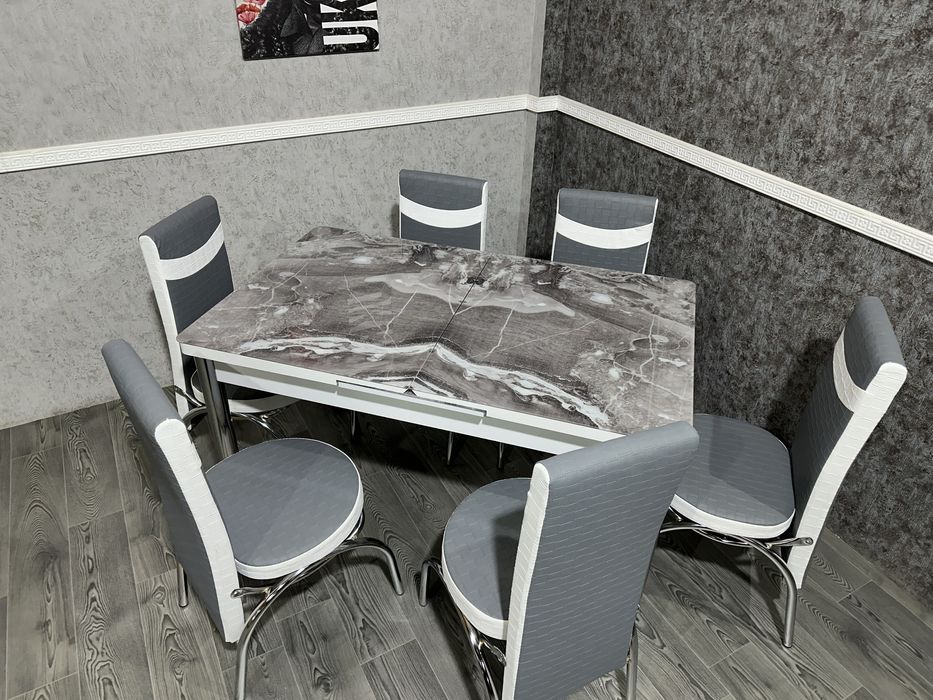 Столи на кухню, скло, малюнок 3d, ціна за комплект