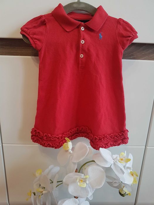 Nowość 2025:) sukieneczka Polo Ralph Lauren roz 80