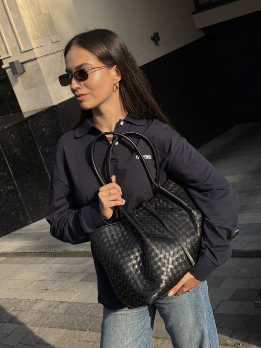 Сумка Bottega Veneta Medium Pinacoteca чорна, бароло