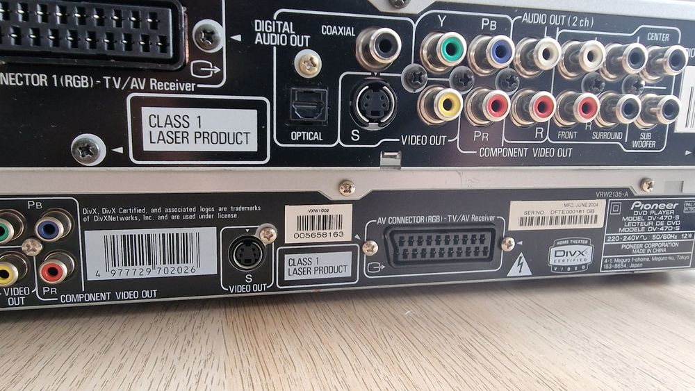 PIONEER DV-565A, DV-470 pilot, kable,  płyty,  sprawne  2 sztuki