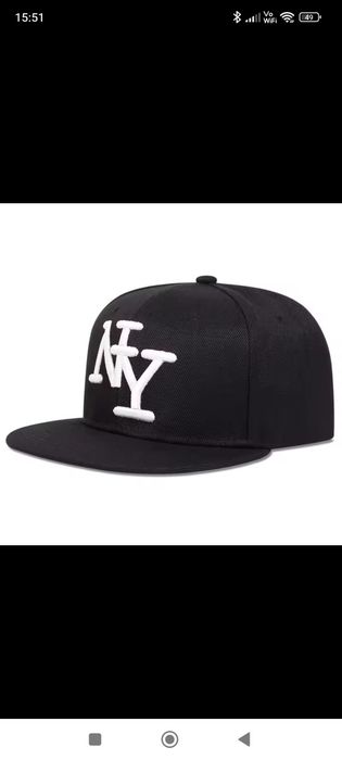 Czarna czapka z daszkiem cap dżokejka bejsbolówka unisex