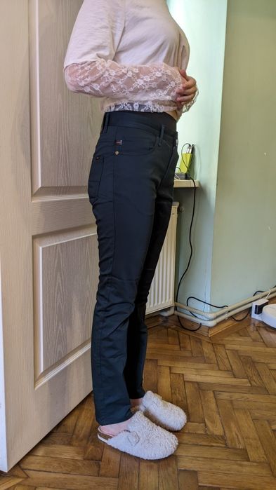 Темно-зелені Skinny брюки Zara, EU40