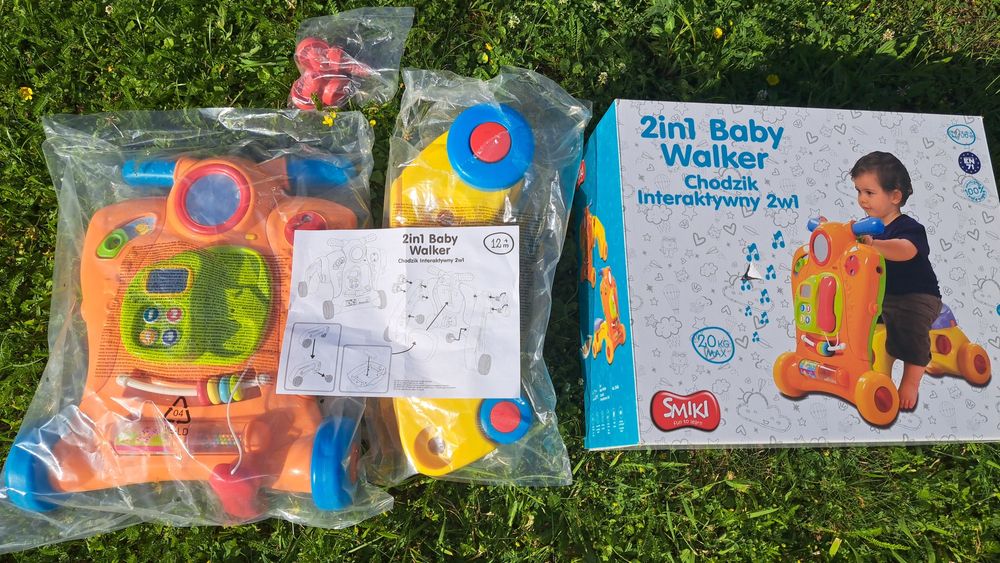 Smiki, Baby Walker, chodzik, pchacz interaktywny, 2w1