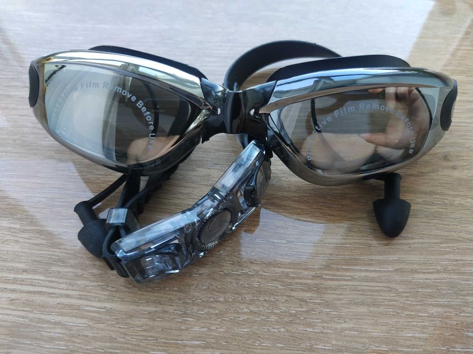 Окуляри для плавання професійні із захистом від запотівання з берушами