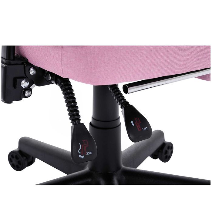 Fotel Gamingowy z podnóżkiem DEUS Edge Pink, tkanina