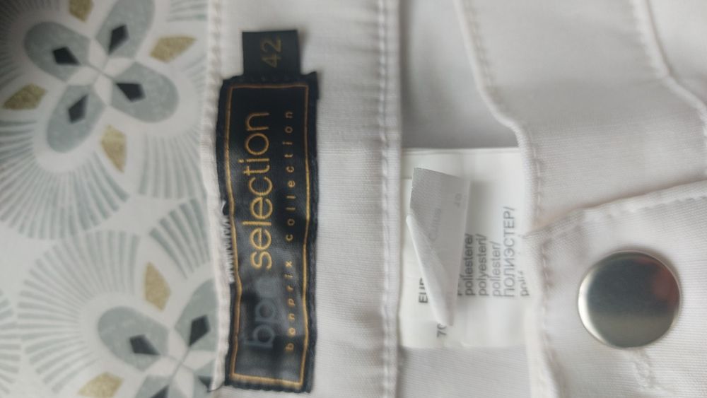 Spodnie długie białe bonprix collection 42