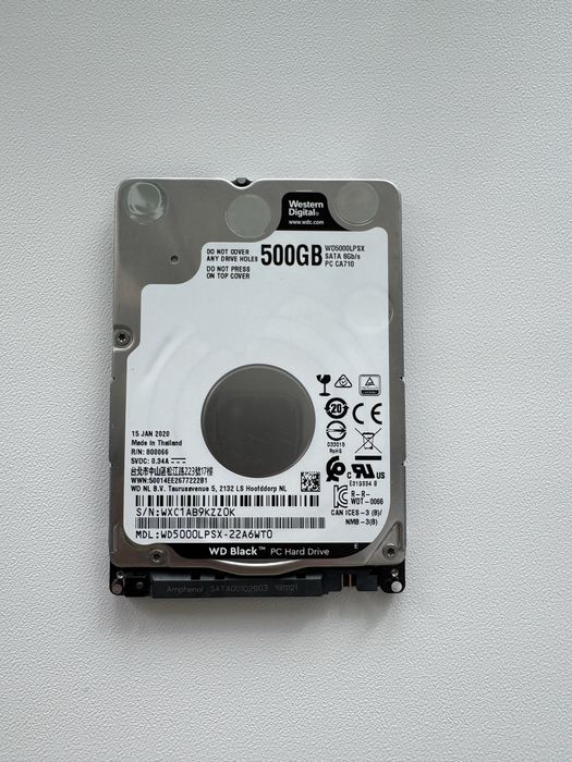 Жорсткий диск(HDD) Western Digital Black 500 GB 7200 rpm 64 MB WD5000LPSX 2.5 SATA III