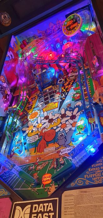 Flipper fliper pinball Rocky and Bullwinkle