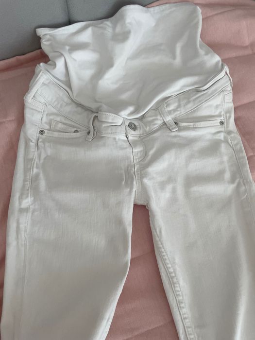 Spodnie ciążowe H&M MAMA r.36 białe