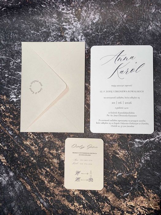Zaproszenia ślubne BEŻOWE