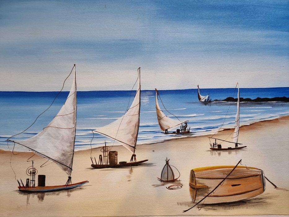 Quadro "Barcos" na horizontal grande