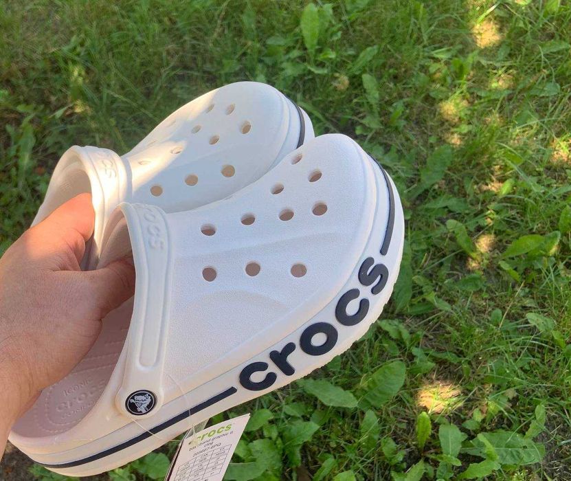 Крокси білі жіночі та чоловічі білі Crocs bayaband 37 38 39 41 розмір