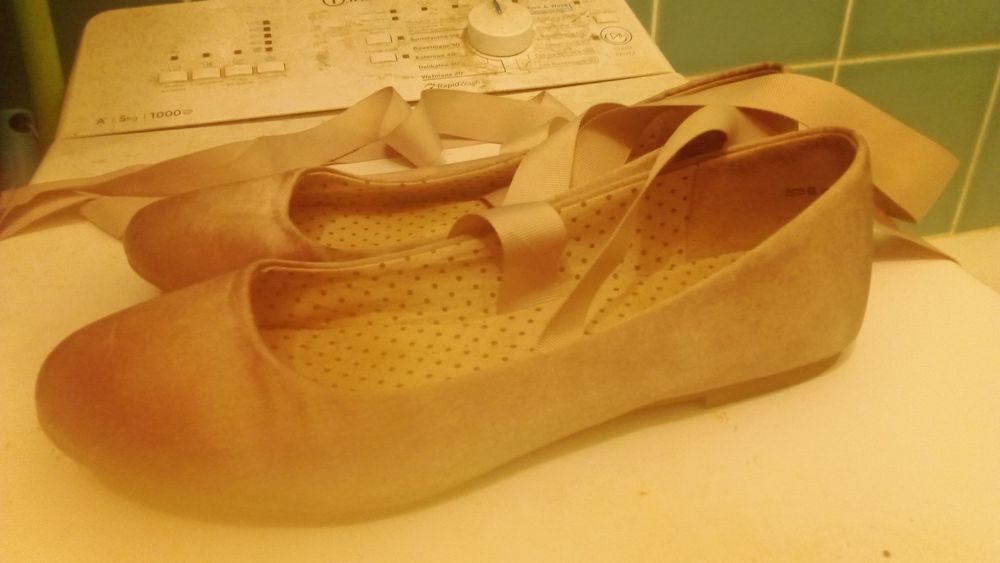 Damskie balerinki bronzowy