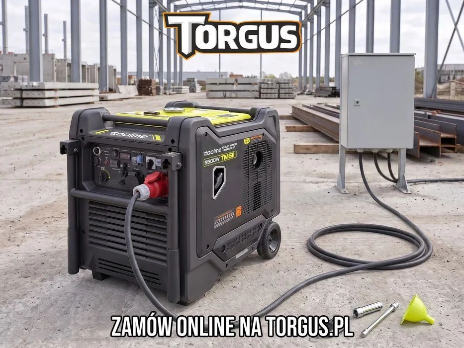 NOWY Mocny Duży Agregat Prądotwórczy Toolme TM611 Inwertorowy 9500W 400V 230V Trójfazowy Siłowy Przemysłowy Generator Prądu Benzynowy Pilot FAKTURA!