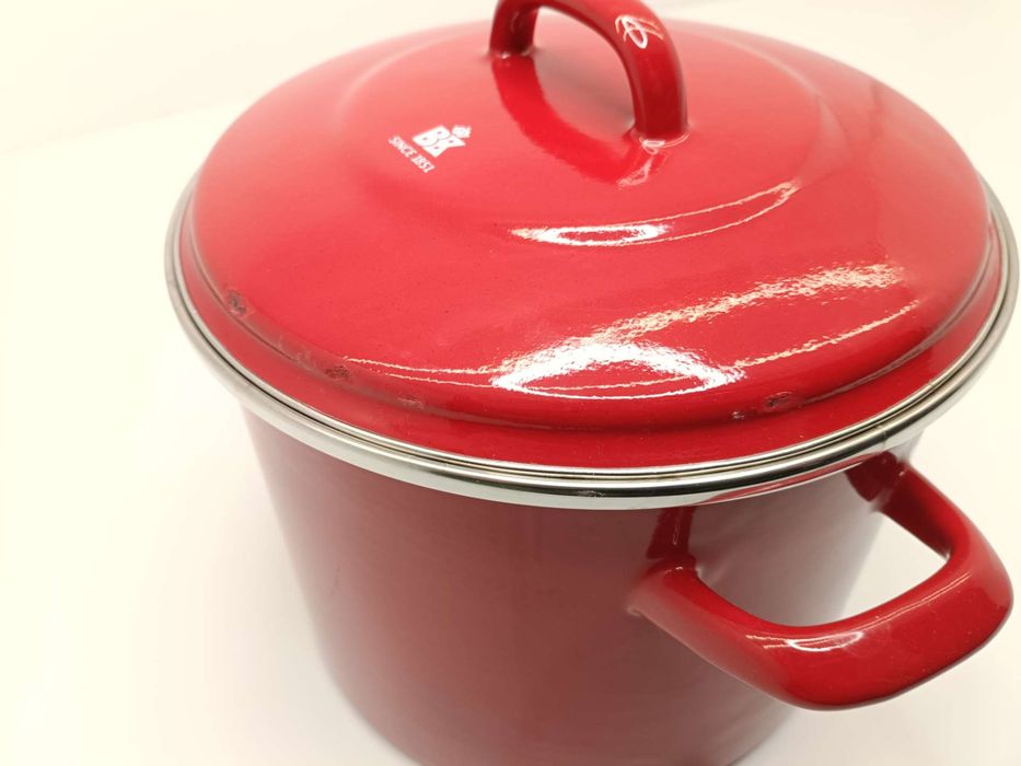 Garnek z pokrywką, BK Holland Indigo Pot, czerwony, 8,7 l (DEFEKT)
