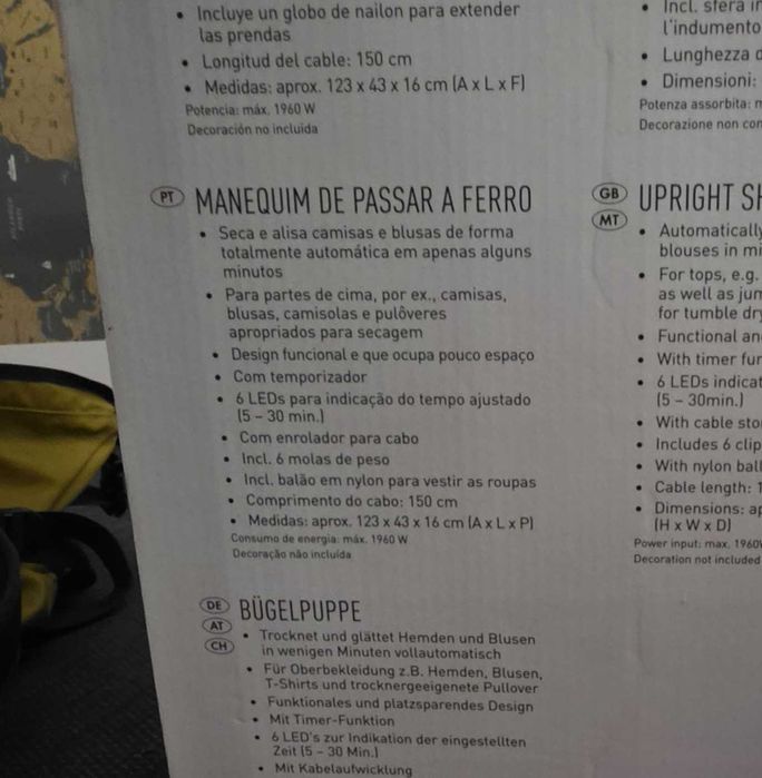 Manequim de passara ferro Silvercrest