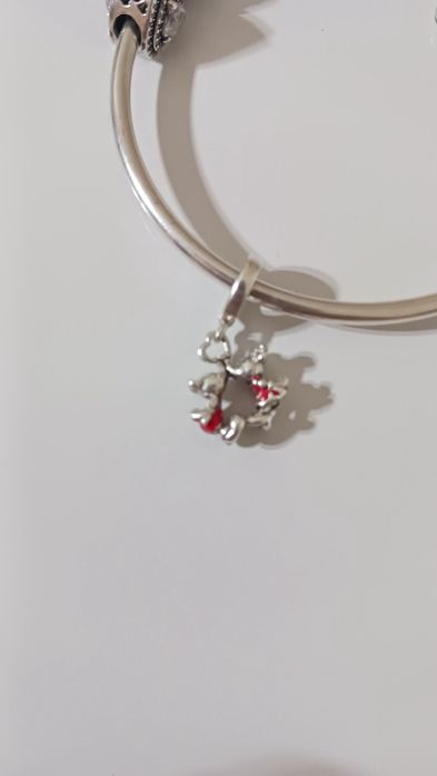 Conta pandora original mickey e minnie em prata