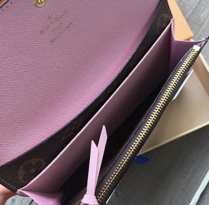 Portfel damski Louis Vuitton Emilie Monogram rózowy fuksja brązowy
