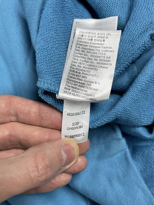 Calvin Klein кофта балахон M размер толстовка с лого голубая