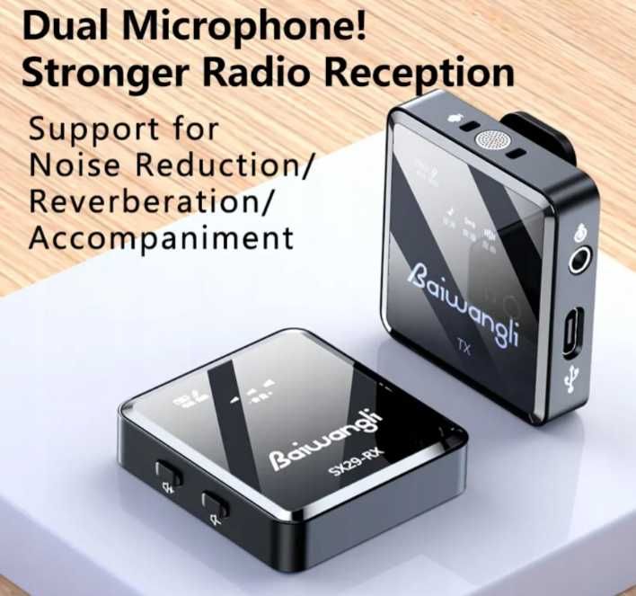 Bezprzewodowy mikrofon SX39 redukcja szumów, Type-C, nagrań ttst1540