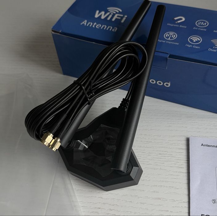 WiFi антена Eightwood RP-SMA 2.4/5 ГГц для роутера/ПК/PCIe адаптера