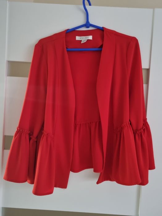 Narzutka marynarka falbanki S czerwień