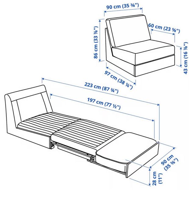 Sofá cama individual COMO NOVO