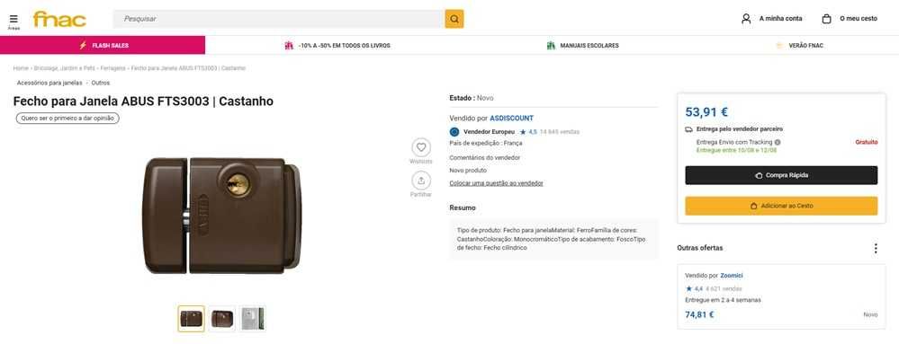 Abus Fecho para janelas cor castanho