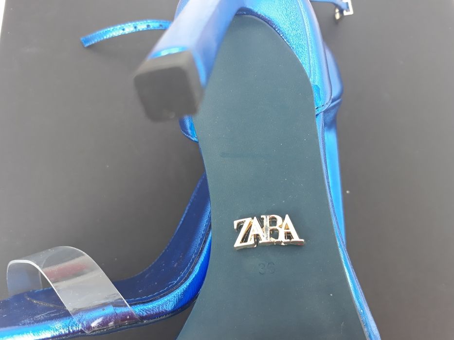 Baixa Preço -Sandálias em Pele Azul - T. 36 - Blue Colletion - Novas