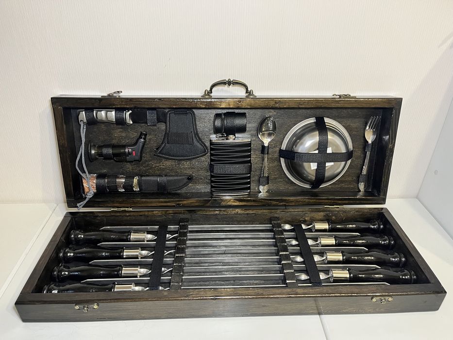 Шампура в деревянном кейсе, Подарочный набор