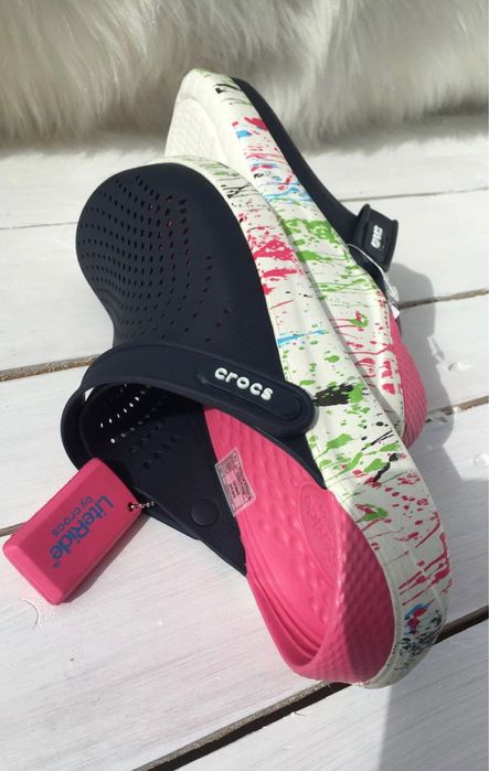 Кольорові крокси crocs literide клякс кроксы цветная подошва